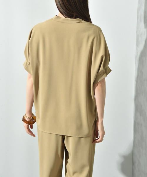 ブラウス シャツ 「ＣＬＯＣＨＥ」接触冷感袖口タックデザインブラウス レディース INTERPLANET｜【CLOCHE】接触冷感袖口タックデザインブラウス