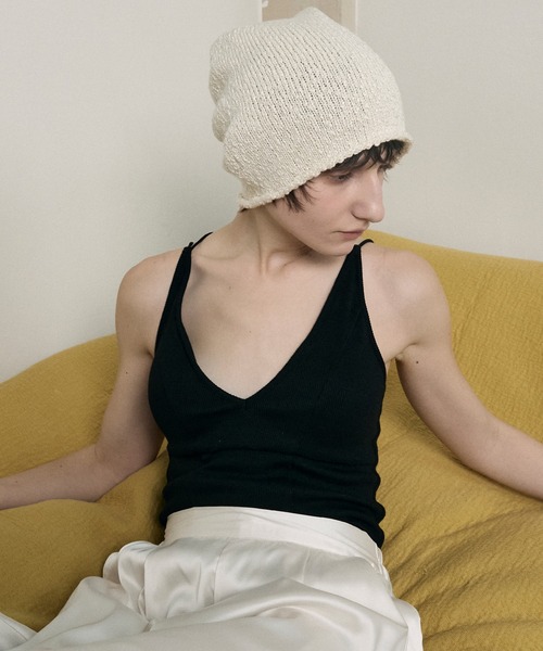 le ELMi キャミソール V neck back cross rib camisole with