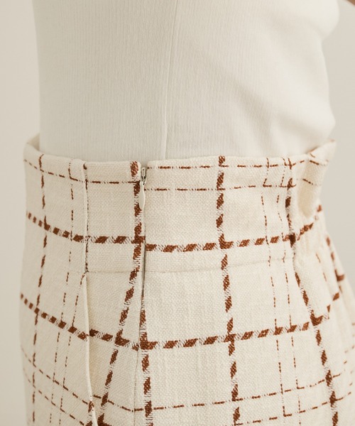 ROPE'（ロペ） スカート 「洗える」ツイードチェック ポケット付き