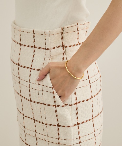 ROPE'（ロペ） スカート 「洗える」ツイードチェック ポケット付き