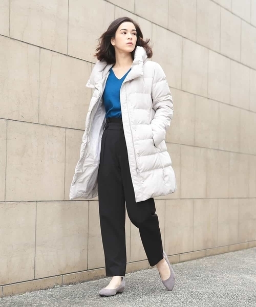 「OFUON」 ダウンコート 38 ベージュ レディース_画像6