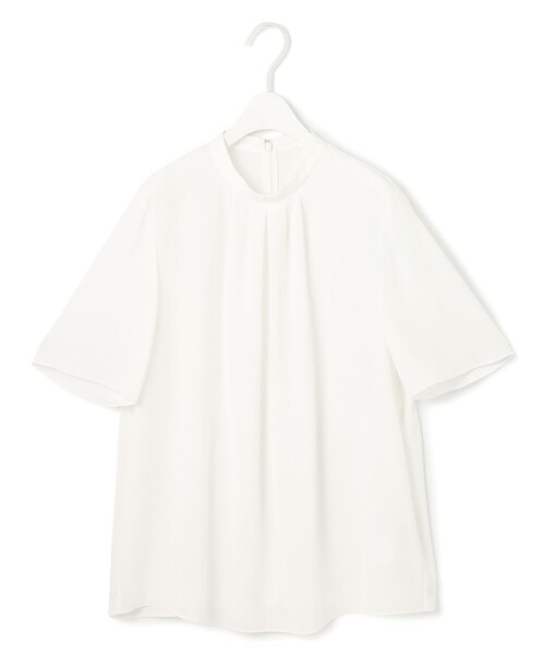 ブラウス シャツ BackSatinAmunzen 5分袖ハイネックブラウス レディース ICB ブラウス シャツ BackSatinAmunzen 5分袖ハイネックブラウス