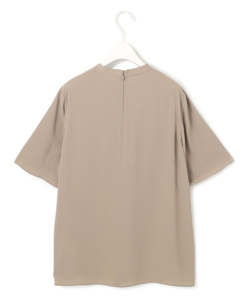 ブラウス シャツ BackSatinAmunzen 5分袖ハイネックブラウス レディース ICB ブラウス シャツ BackSatinAmunzen 5分袖ハイネックブラウス