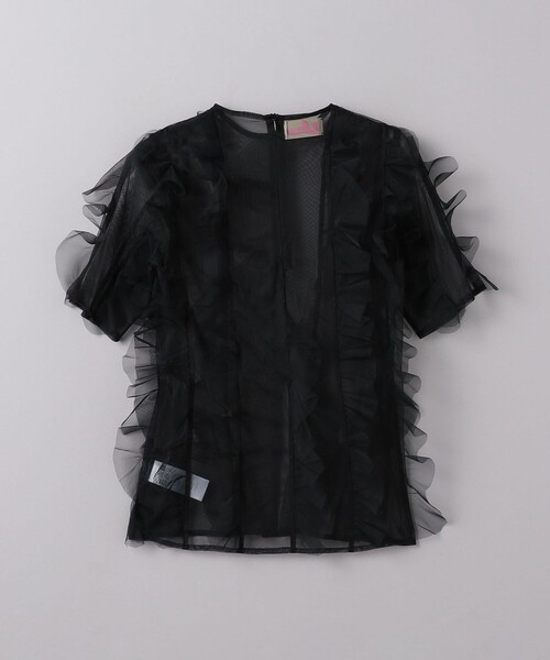 VIVIANO tシャツ 「VIVIANO」チュール ラッフル Tシャツ
