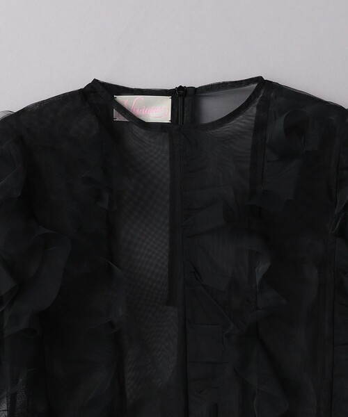 tシャツ 「VIVIANO」チュール ラッフル Tシャツ レディース VIVIANO tシャツ 「VIVIANO」チュール ラッフル Tシャツ