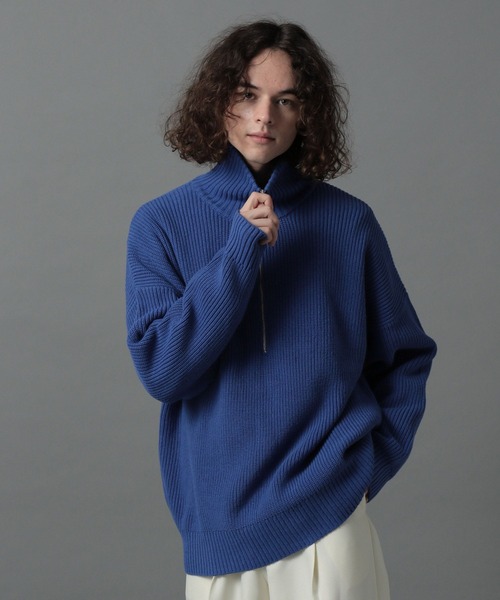「HARE」 タートルネックニット SMALL ブルー メンズ_画像6