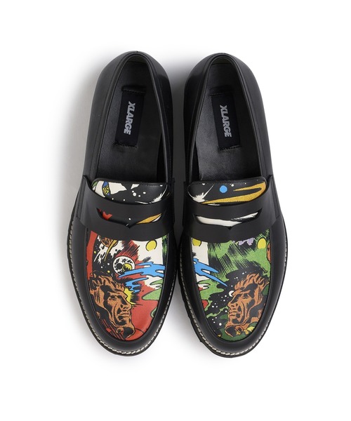 XLARGE オリジナルコミック柄 ローファー 太めパンツと相性抜群 XLARGE ローファー COMIC LOAFER メンズ レディース : ZOZOTOWN