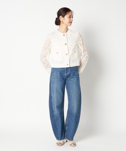 ジャケット・アウター HELIOPOLE EMBROIDERY LACE JACKET HELIOPOLE（エリオポール） ジャケット テーラードジャケット