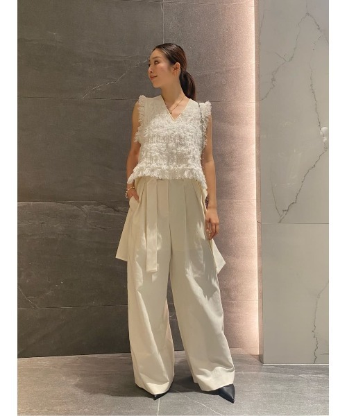 DT♪ COLONIA シルクとリネンのワイドパンツ 関税込 COLUMN / リネンワイドパンツ（その他パンツ）｜COLUMN（コラム