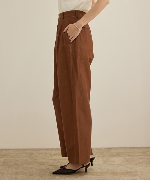 ROPE'（ロペ） パンツ 「洗える」ビスコースリネン スラブスリータック
