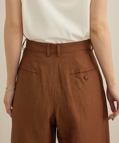ROPE'（ロペ） パンツ 「洗える」ビスコースリネン スラブスリータック