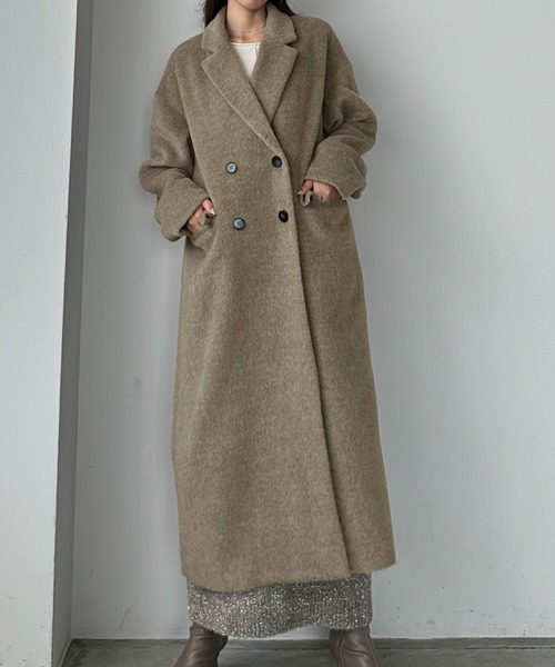 「Louere」 チェスターコート LARGE ブラック レディース_画像4