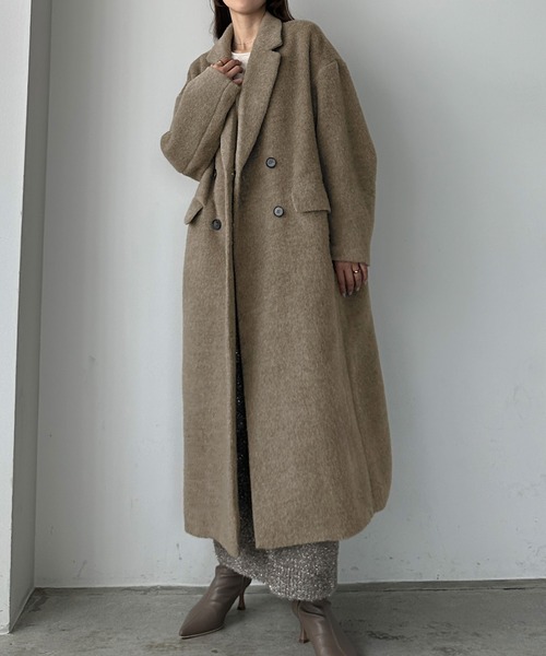 「Louere」 チェスターコート LARGE ブラック レディース_画像7