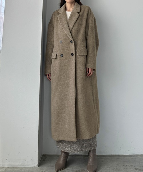 「Louere」 チェスターコート LARGE ブラック レディース_画像8