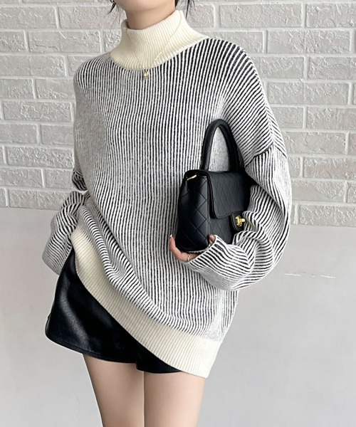 「emi+」 長袖ニット FREE モカ レディース_画像8