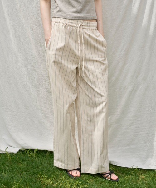 GIUNON パンツ piping pocket stripe pants / パイピングポケット