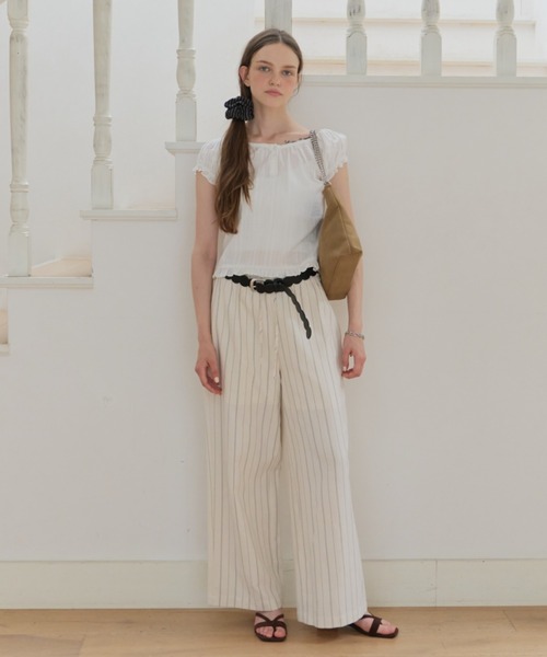 GIUNON パンツ piping pocket stripe pants / パイピングポケット