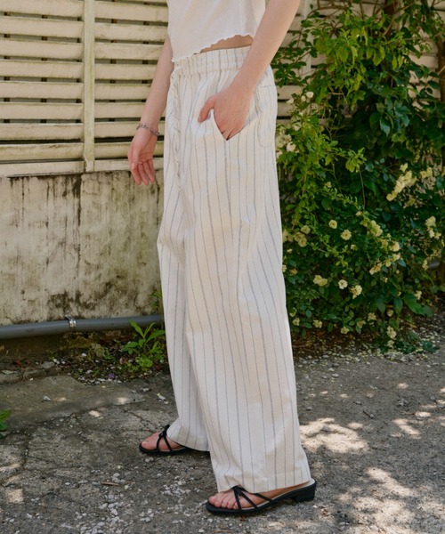 GIUNON パンツ piping pocket stripe pants / パイピングポケット