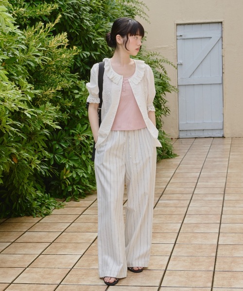 GIUNON パンツ piping pocket stripe pants / パイピングポケット