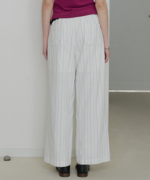 GIUNON パンツ piping pocket stripe pants / パイピングポケット