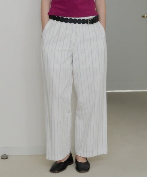 GIUNON パンツ piping pocket stripe pants / パイピングポケット