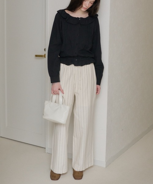 GIUNON パンツ piping pocket stripe pants / パイピングポケット