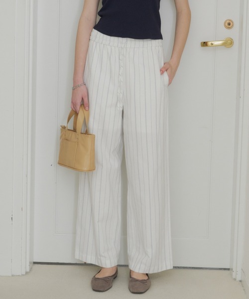 GIUNON パンツ piping pocket stripe pants / パイピングポケット