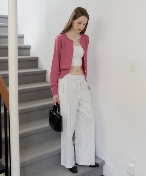 GIUNON パンツ piping pocket stripe pants / パイピングポケット
