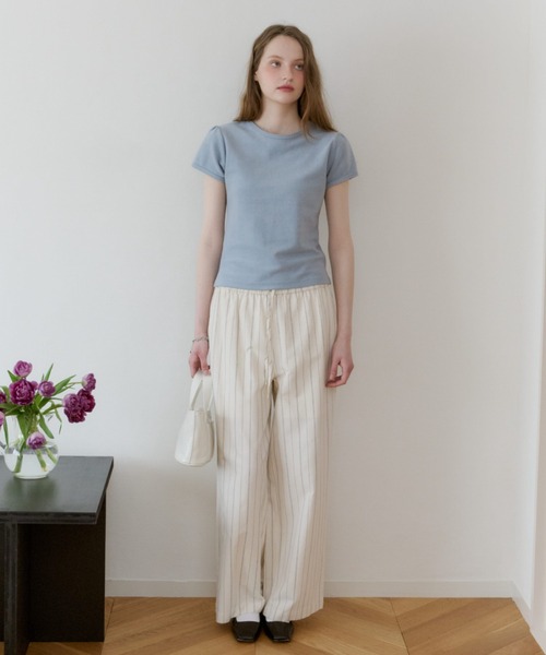 GIUNON パンツ piping pocket stripe pants / パイピングポケット