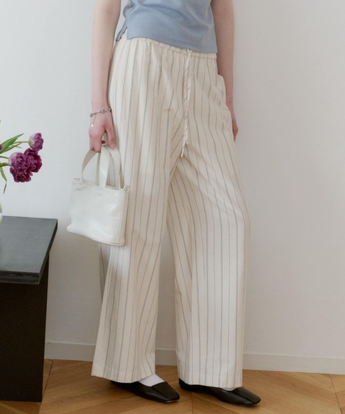 GIUNON パンツ piping pocket stripe pants / パイピングポケット