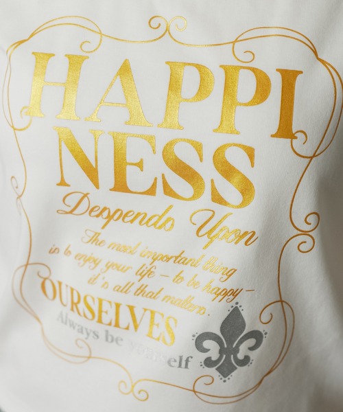 d.i.a ピチT 平成 ギャル ゴールドプリント カットソー SPINNS tシャツ 平成ギャルTシャツ/ゴールドロゴ レディース