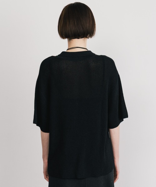CREDONA ブラウス シャツ ACETATE KNIT SHIRTS/アセテートニット