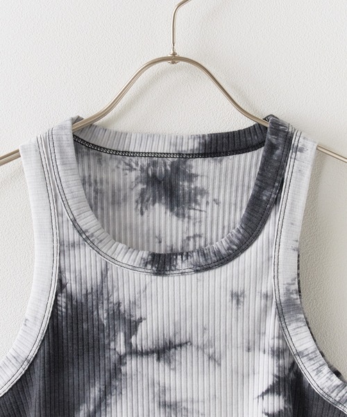 Chick タンクトップ ノースリーブ Tie Dye Rib Tank Top