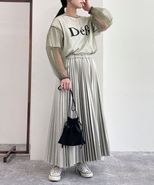 「fredy emue」 プリーツスカート 38 シルバー レディース_画像8