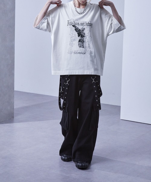 ヴィンテージ グラフィック Tシャツ ロングTシャツ ダメージ ウォッシュ Loose tシャツ ヴィンテージ グラフィックデザインTシャツ