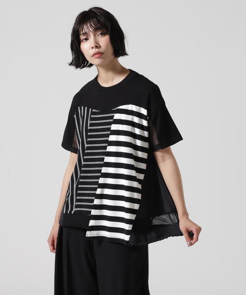 tシャツ AULA AILA/アウラアイラ/BORDER COMBINATION T-SHIRT/ボーダーコンビネーションTシャツ レディース