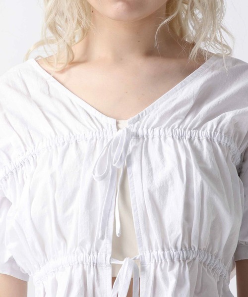 FOREVER21 ブラウス シャツ 「2025SS」フロントリボンコットン