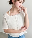 tシャツ 半袖 キャミレイヤード風半袖カーデト...の詳細画像2