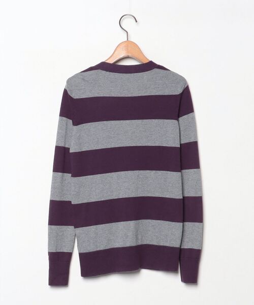 [TOMMY HILFIGER] окантовка рисунок вязаный кардиган X-SMALL лиловый женский 