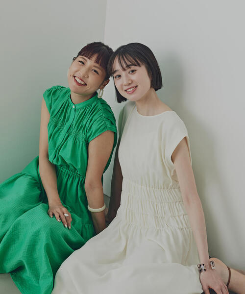 N.Natural Beauty Basic ワンピース フレンチスリーブギャザー