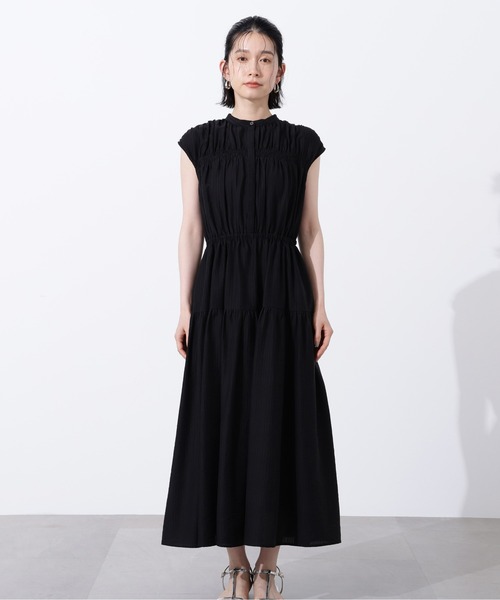 N.Natural Beauty Basic ワンピース フレンチスリーブギャザー