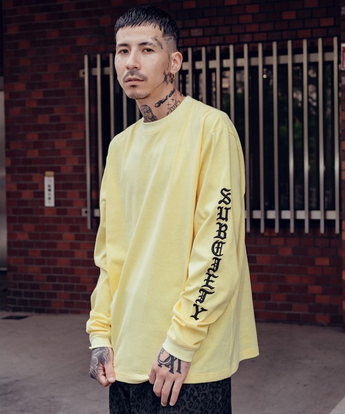 Subciety（サブサエティ） tシャツ Sleeve embroidery tee メンズ
