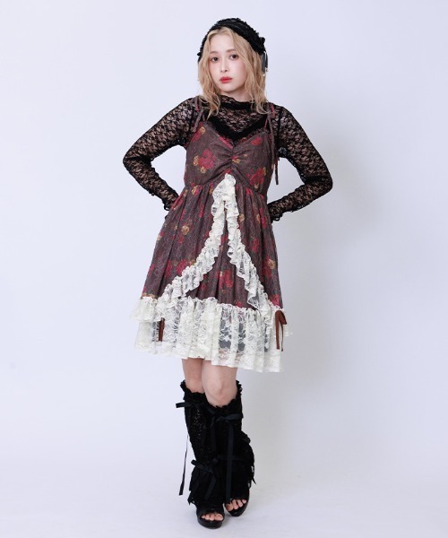 axes femme チュニック ブーケレースキャミチュニック