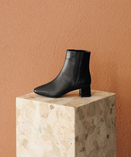 HIMIKO ブーツ 「HIMIKO」「撥水」スクエアトゥサイドゴアブーツ