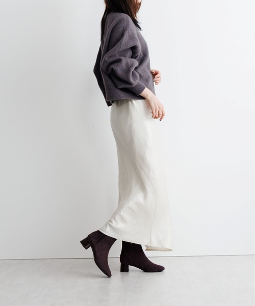 HIMIKO ブーツ 「HIMIKO」「撥水」スクエアトゥサイドゴアブーツ