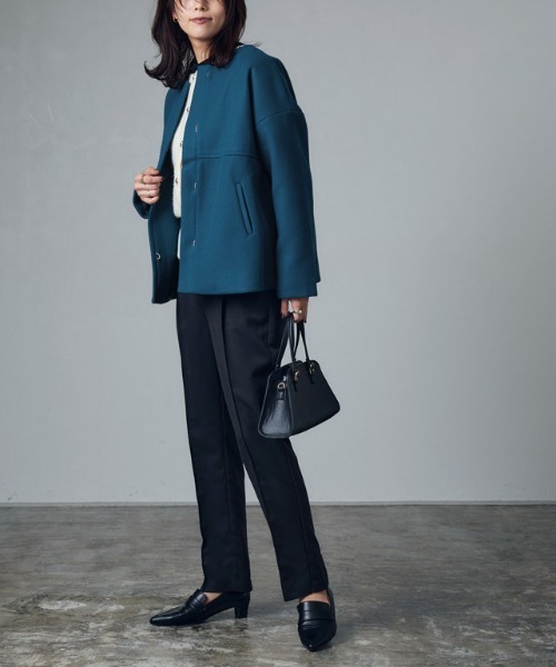 「Pierrot」 ノーカラージャケット L ブルー レディース_画像5