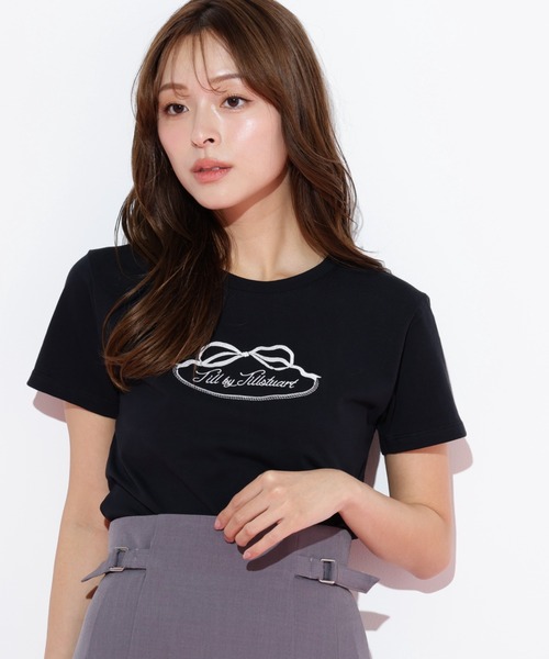 tシャツ オーガニックコットンリボンフレームロゴTシャツ レディース JILL by STUART tシャツ オーガニックコットンリボンフレーム