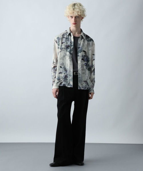 新品　HARE フラワーシアー柄シャツ　05 S HARE（ハレ）の「フラワーシアーシャツ(HARE)（シャツ/ブラウス