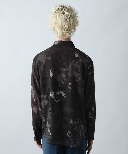 新品　HARE フラワーシアー柄シャツ　05 S HARE シャツ フラワージャガードシアーシャツLS(HARE) メンズ