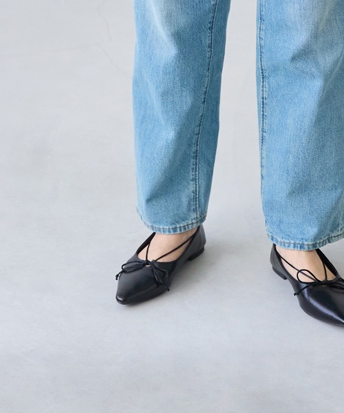 「menue」 フラットパンプス 24.0cm ブラウン レディース